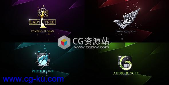 AE模板-粒子闪烁多边形背景Logo片头动画Elegant Glossy Logo的图片1