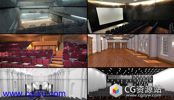 C4D模型预设-室内活动大厅开会场景 The Pixel Lab – Events and Venues Pack For C4D的图片1