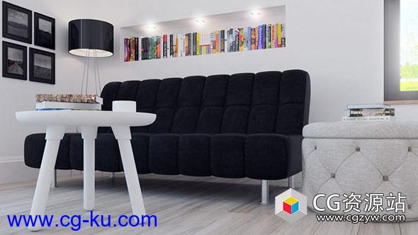 3D客厅家具沙发模型(C4D+C4D VRAY格式)CGAxis Models Volume 78 Furniture VII的图片1
