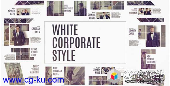 AE模板-图形遮罩公司时间轴宣传片头包装模板 Corporate White的图片1