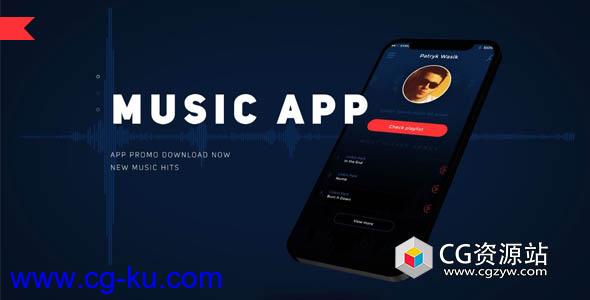 AE模板-iPhone X音乐应用程序促销演示APP展示介绍动画 Music App Promo Presentation的图片1