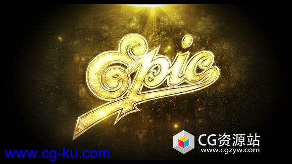 AE模板-大气电影标志金色Logo文字动画 Gold Epic Logo的图片1