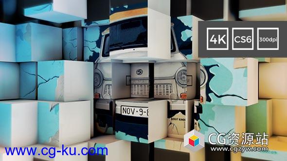 AE模板-4K分辨率三维方块墙翻转创意广告视频转场包装 3D Cubes Wall Slideshow in 4K的图片1