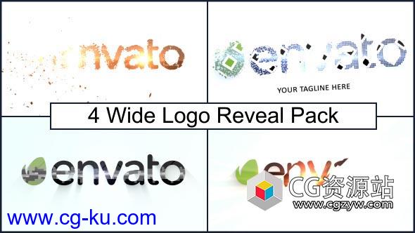 AE模板-简洁粒子Logo汇聚动画 Wide Logo Reveal Pack的图片1