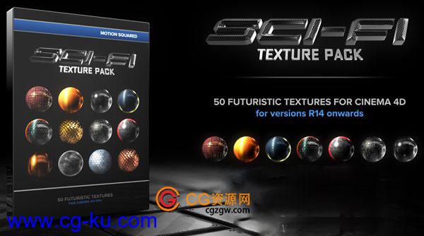 C4D科幻纹理贴图合辑预设V1.1版 Motion Squared Sci-Fi Texture Pack 1.1 for Cinema 4D的图片1