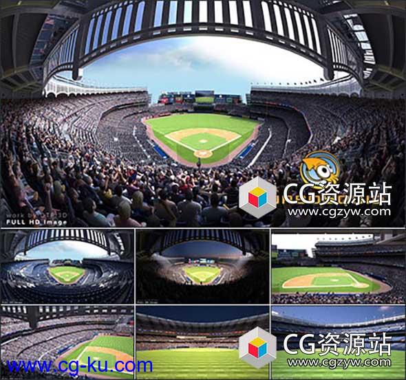 3DMax体育场球场3D模型包Yankee Stadium with Animated Audience的图片1