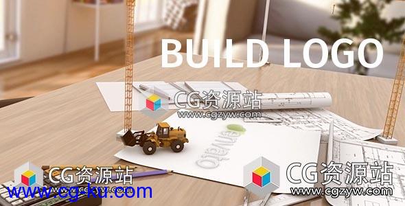 AE模板-建筑蓝图企业公司宣传logo动画Build Logo的图片1