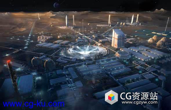 3D模型宇宙星球殖民地场景模型 Kitbash3D – Space Colony的图片1