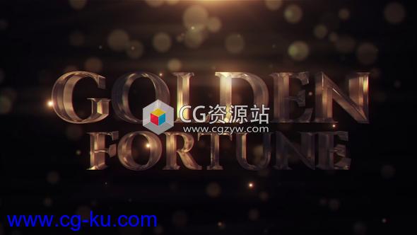 AE模板-三维电影标题预告片金色文字片头 Golden Fortune的图片1