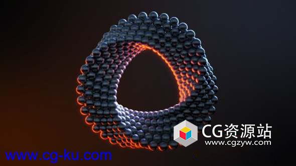 C4D三维小球环形循环动画教程 C4D Abstract Ring+ 工程文件的图片1