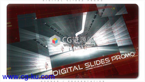 AE模板-科技感数字幻灯片图片介绍片头 Digital Slides Promo的图片1