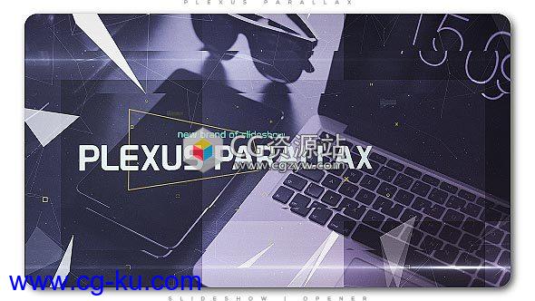 AE模板-史诗电影点线粒子遮罩视差幻灯片开场 Plexus Parallax Slideshow Opener的图片1