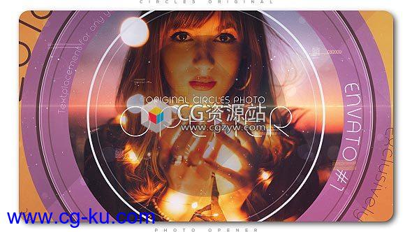 AE模板-优雅史诗幻灯片圆形遮罩浪漫照片相册片头 Circles Original Photo Opener的图片1