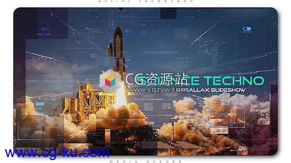 AE模板-科技感视差游戏电影HUD图片开场 Science Techno Parallax Slideshow的图片1