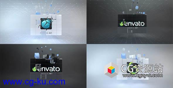 AE模板-3D立方体企业标志方块汇聚Logo动画 Corporate Cubes Logo Reveal的图片1