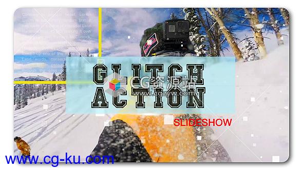 AE模板-现代促销幻灯片信号损坏视频包装标题片头 Glitch Action Slideshow的图片1