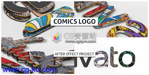 AE模板-三维漫画书本杂志Logo动画 Comics Logo的图片1