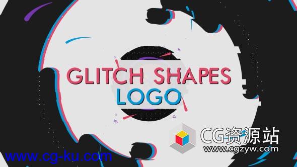 AE模板-小故障形状标志图形变化Logo动画 Glitch Shapes Logo的图片1