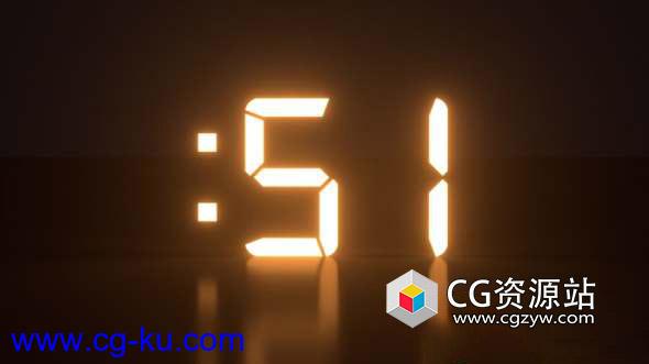 C4D教程-发光数字倒计时动画教程 Creating a Digital Clock Countdown Tutorial的图片1