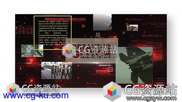 AE模板-历史纪录片科技感视差图片开场 Breaking Glitch Presentation Slideshow的图片1