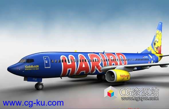 波音飞机3D模型 CubeBrush – Boeing 737-800 GoldbAIR的图片1