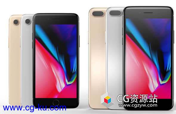 苹果手机3D模型 CubeBrush – iPhone 8 and iPhone 8 Plus的图片1