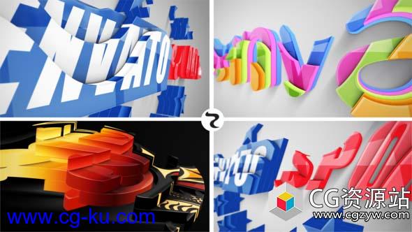 AE模板-三维生长Logo文字动画 Realistic Cascading 3D Logo的图片1