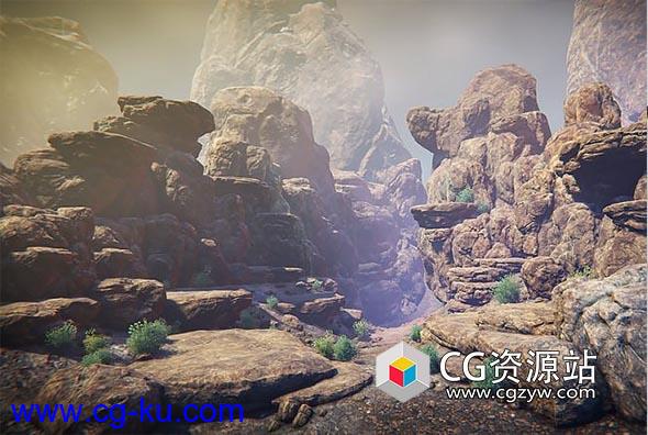 悬崖灌木模型Western Cliffs v1 – FBX/Unity/Unreal格式的图片1