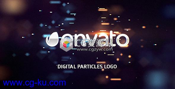 AE模板-数字粒子标志光线拖尾Logo动画 Digital Particles Logo的图片1