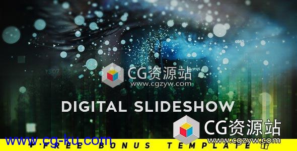 AE模板-电影数字幻灯片粒子图片展示开场 Cinematic Digital Slideshow的图片1