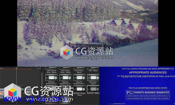 FCPX插件-复古老电视磁带雪花噪点视频特效预设的图片1