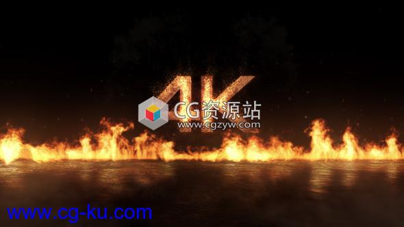 AE模板-4K冲击波火焰燃烧Logo动画 Fly-In Fire Logo的图片1