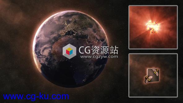 AE模板-三维冲击波行星毁灭地球爆炸Logo动画 Shockwave Planet Destruction – Logo Reveal的图片1