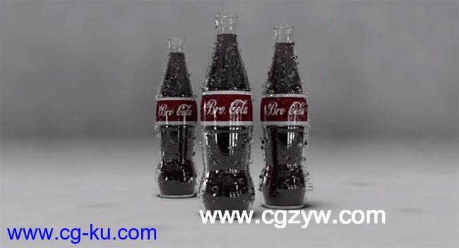 C4D制作带有水珠玻璃瓶渲染教程Rendering A Cola Bottle With Condensation的图片1