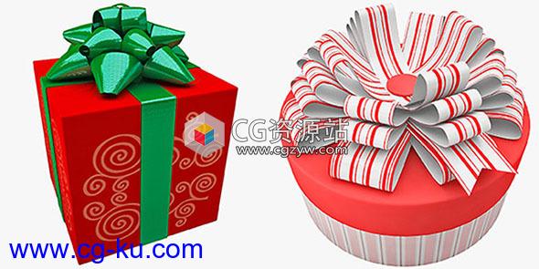 C4D模型 礼品包装盒TurboSquid Gift boxes的图片1