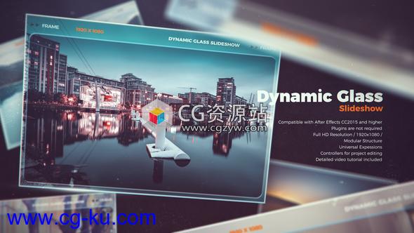 AE模板-动态玻璃幻灯片空间相册照片开场 Dynamic Glass Slideshow的图片1