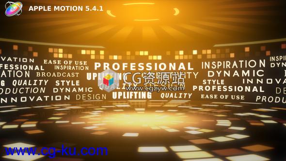 Apple Motion模板-时尚文字背景环形图片开场 Typography Arena的图片1
