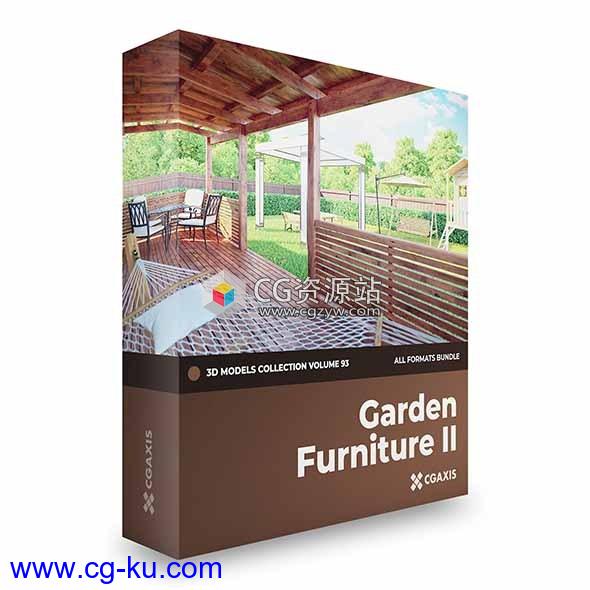 21个庭院家具长椅桌子3D模型 CGAxis – Garden Furniture 3D Models Collection Volume 93的图片1