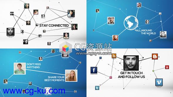 AE模板-科技网络保持联系线条链接视频图片展示 Stay Connected的图片1