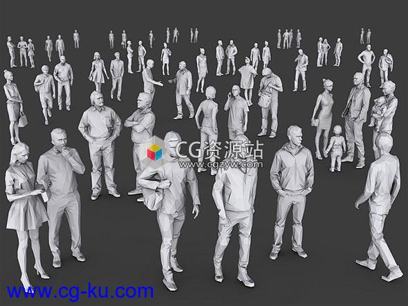 低多边形人物3D模型 Cubebrush – Complete Lowpoly People Pack Volume 1的图片1