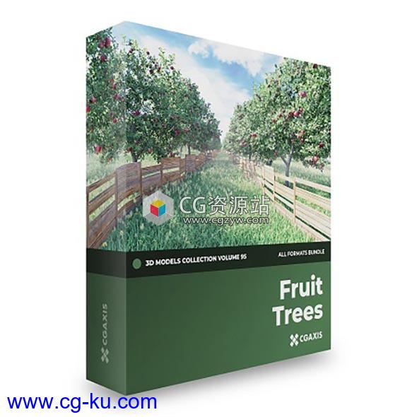 3D树木模型苹果树/梨树/樱桃树/桃子Fruit Trees 3D Models Collection – Volume 95的图片1