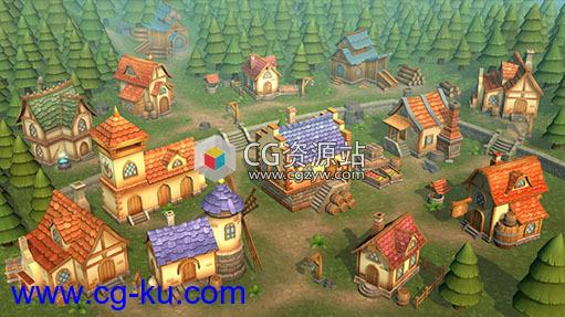 unity低边小镇场景Lowpoly Township Set 4.5的图片1