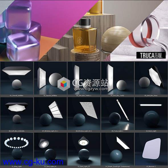 C4D阿诺德渲染器专业摄影棚灯光照明工具Arnold Light Suite C4D v1.0的图片1