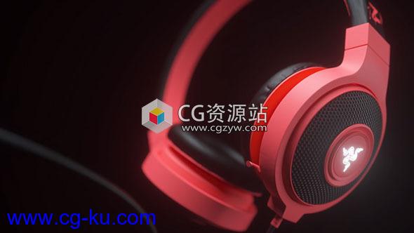 耳机建模材质Octane渲染C4D教程 Razer Headphone in Octane Render的图片1