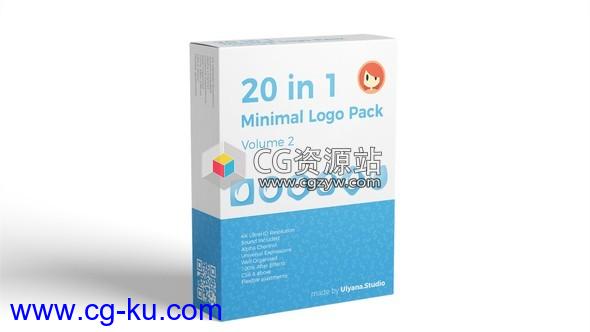 AE模板-20种企业优雅迷你LOGO标志动画片头 20 in 1 Minimal Logo Pack vol.2的图片1