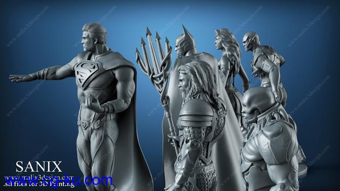 正义联盟高精度3D模型Justice League – 6 characters for 3D Printing的图片2