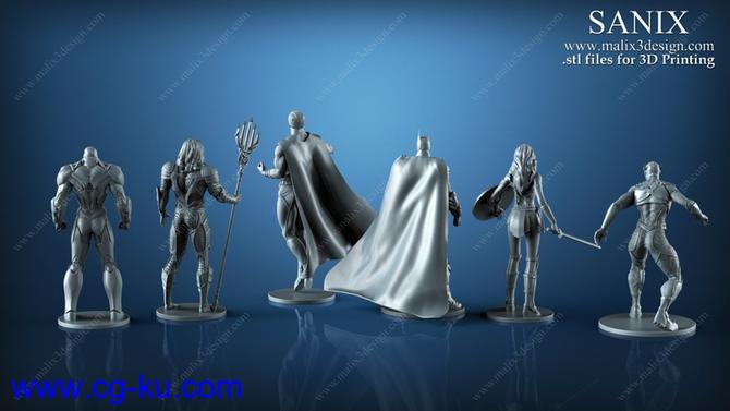 正义联盟高精度3D模型Justice League – 6 characters for 3D Printing的图片3