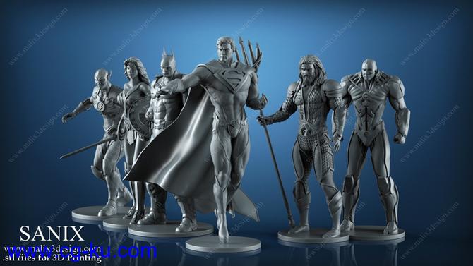 正义联盟高精度3D模型Justice League – 6 characters for 3D Printing的图片7