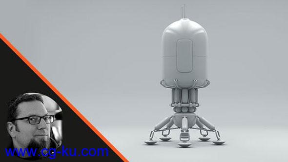 C4D太空飞船着陆器建模教程Udemy – Model a Spaceship Lander in Cinema 4D的图片1