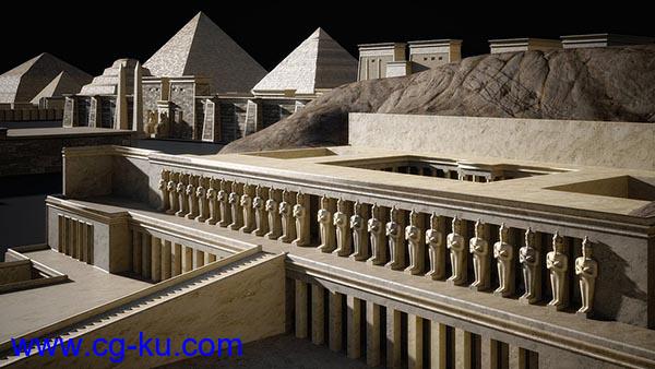 埃及金字塔3D模型 Kitbash3D – Egypt (Maya/MAX/FBX/OBJ)的图片1